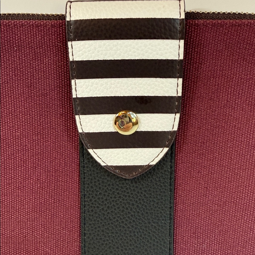 Henri Bendel Maroon Clutch with Striped Accent - Picture 4 of 6